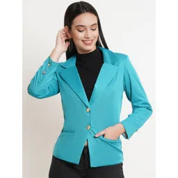 Purple State Notched Lapel Long Sleeves Single-Breasted Slim-Fit Blazers image 1