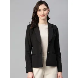 Purple State Slim-Fit Notched Lapel Collar Single-Breasted Casual Blazer image 1