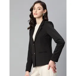 Purple State Slim-Fit Notched Lapel Collar Single-Breasted Casual Blazer image 3