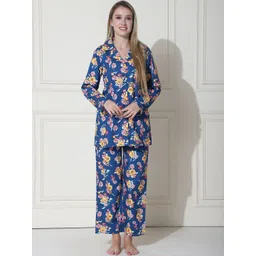 Purple State Women Pure Cotton Floral Printed Night suit-picture-26