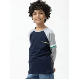 Purple United Kids Boys Colourblocked Cotton T-shirt-image-20