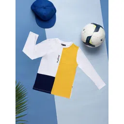 Purple United Kids Boys Colourblocked Henley Neck Applique T-shirt-picture-14