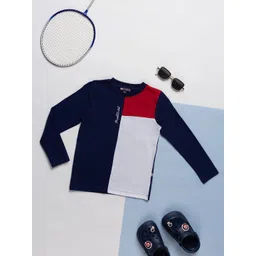 Purple United Kids Boys Colourblocked Henley Neck T-shirt-picture-16