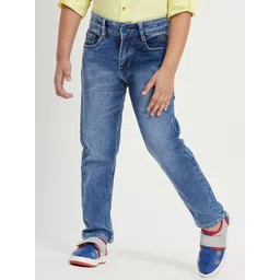 Purple United Kids Boys Mid Rise Clean Look Light Fade Cotton Jeans-picture-58