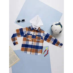 Purple United Kids Boys Opaque Checked Casual Shirt-image-38