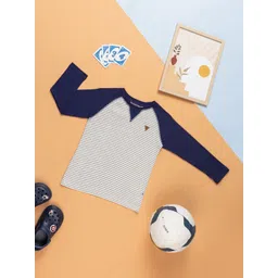 Purple United Kids Boys Striped Applique T-shirt-picture-40