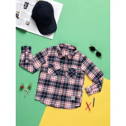Purple United Kids Boys Tartan Checks Opaque Checked Casual Shirt-picture-33