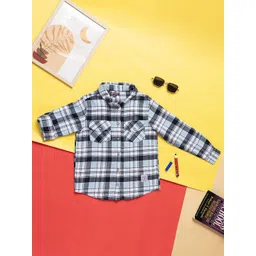 Purple United Kids Boys Tartan Checks Opaque Checked Casual Shirt-picture-34