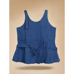 Purple United Kids Girls Cotton Scoop Neck Denim Top-picture-44