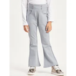 Purple United Kids Girls Relaxed Flared Bootcut Trousers-picture-14