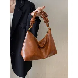 PURPLEHUNT Leather Structured Tote Bag image 5