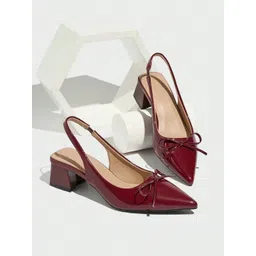 PURPLEHUNT Women Block Sandals with Bows-picture-19