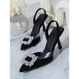 PURPLEHUNT Women Embellished Slim Heel Pointed Toe Pumps-picture-39