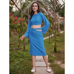 PURVAJA Blue Midi Co-Ord Set-picture-48