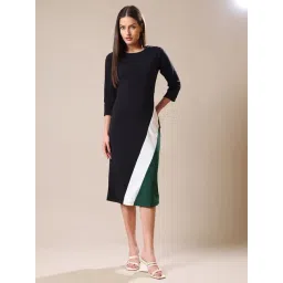 PURVAJA Green Color-Block Dress-picture-25