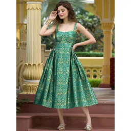 PURVAJA Jacquard Fit & Flare Midi Dress-picture-28