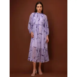 Purvaja Purple Regular Fit Printed Dress-picture-32