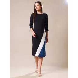 PURVAJA Teal Color-Block Dress-picture-29