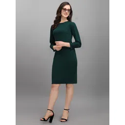 purvaja Women Bodycon Green Knee Length Dress-picture-22