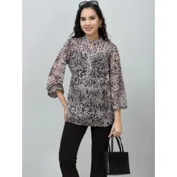 PURYS Beige Printed Top image 5