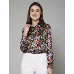 PURYS Black Floral Print Shirt-picture-40
