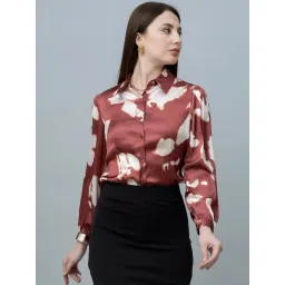 PURYS Brown Printed Casual Shirt-picture-47