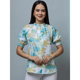 PURYS Floral Print Puff Sleeve Top-picture-30
