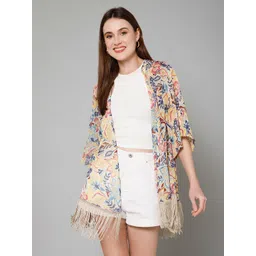 PURYS Floral Printed Open Front Longline Shrug-picture-20