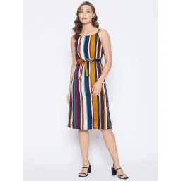 PURYS Multicolored Striped A-Line Dress-picture-39