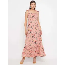 PURYS Peach Printed Maxi Dress-picture-33