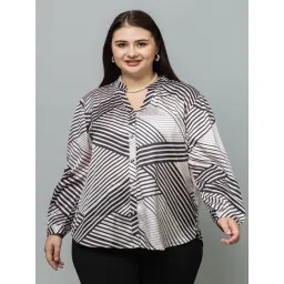 PURYS White & Black Regular Fit Striped Shirt-picture-25
