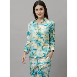 PURYS White & Blue Printed Shirt image 3