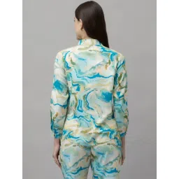 PURYS White & Blue Printed Shirt image 2