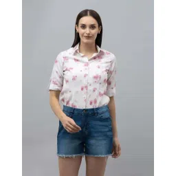 PURYS White & Pink Printed Shirt-picture-14