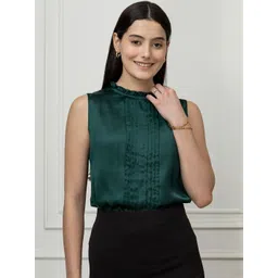 PURYS Women High Neck Sleeveless Satin Top-picture-13