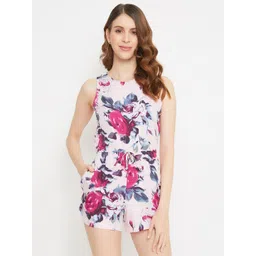 PURYS Women Pink & Grey Printed Playsuit-picture-15
