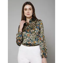 purys Women Regular Fit Floral Print Spread Collar Casual Shirt-picture-10