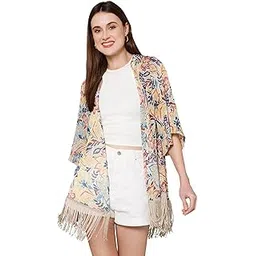 purys Women's Polyester Shawl Neck Shrug Sweater (PY4116SRGOFFWT_Off White-picture-30