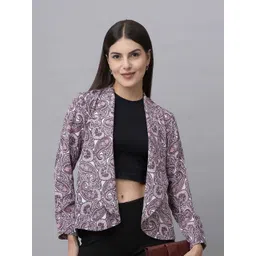 PURYS WORKSPACE Ethnic Motifs Printed Open Front Shrug-picture-35