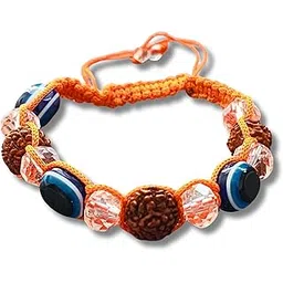 pushkara Authentic 5 Mukhi Rudraksha Evil Eye Tie-up Band – 2.8 Inches Diameter | AAA Grade Unisex both for Men and Women-picture-26