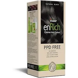 Pushp enRich Creme Hair Color | Ppd Free Hair Color | Ammonia Free Hair Color | Herbal Hair Colour | Global Hair Colour | Hair Color Creme Natural Black-picture-16