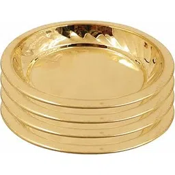 Putrika Traditional Handcrafted Brass Puja | Pooja Thali | Arati | Arathi | Arthi | Arti | Arathi | Bartan Thambulam Plate-Bobby Plate (Pack of 4, Small)-picture-18