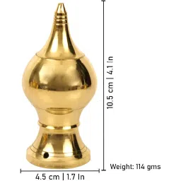 Putrika Traditional Handcrafted Brass Temple Top Kalash | Gopuram kalasam | Thazhikakkudam | Kumbham | Purnakumbha- Home Temple kalasam[Weight: 115gm] (4.5cm*10.5cm)- Mugali Kalas (2) image 3