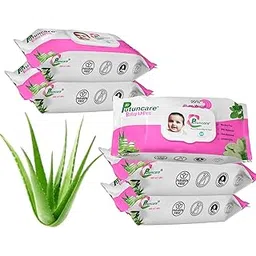 Putuncare Baby Wipes with 99% Pure Water – 80 Wipes per Pack (Pack of 5, Total 400 Wipes) | Aloe Vera & Cucumber | pH Balanced, Paraben-Free-picture-26