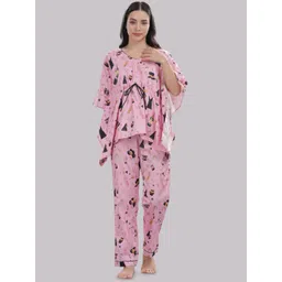 Pyjama Party Women Printed Kurti & Pyjamas Pure Cotton Night suit-picture-21