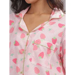 Pyjama Party Women Strawberry Printed Night suit image 5