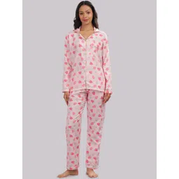 Pyjama Party Women Strawberry Printed Night suit image 2