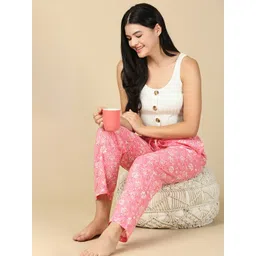 PYNK Printed Cotton Lounge Pants image 5