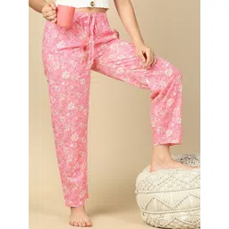 PYNK Printed Cotton Lounge Pants image 1