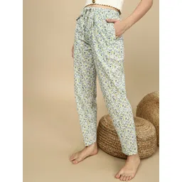 PYNK Women Printed Pure Cotton Mid-Rise Lounge Pants-picture-32